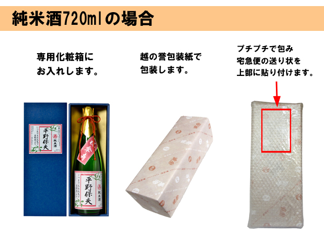 長寿祝いオリジナルラベル　包装　純米酒720ml