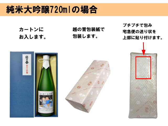包装姿　写真入り純米大吟醸720　説明画像