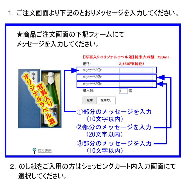 写真入りオリジナルラベル酒　お申込み方法